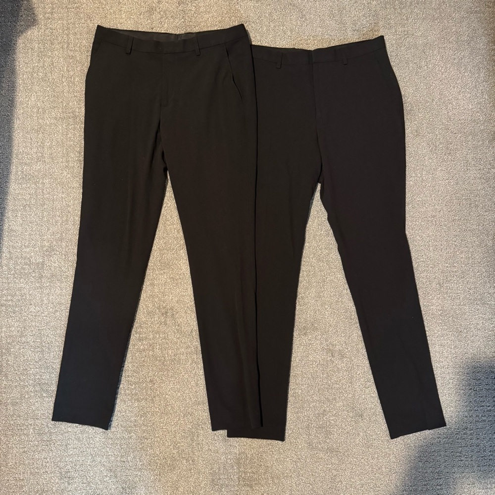 Men's ASOS 2 Pack Black Slim Formal Fit Pants